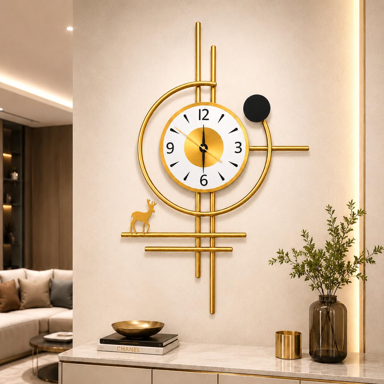 Decor Luxury Gold Metal Wall Clock