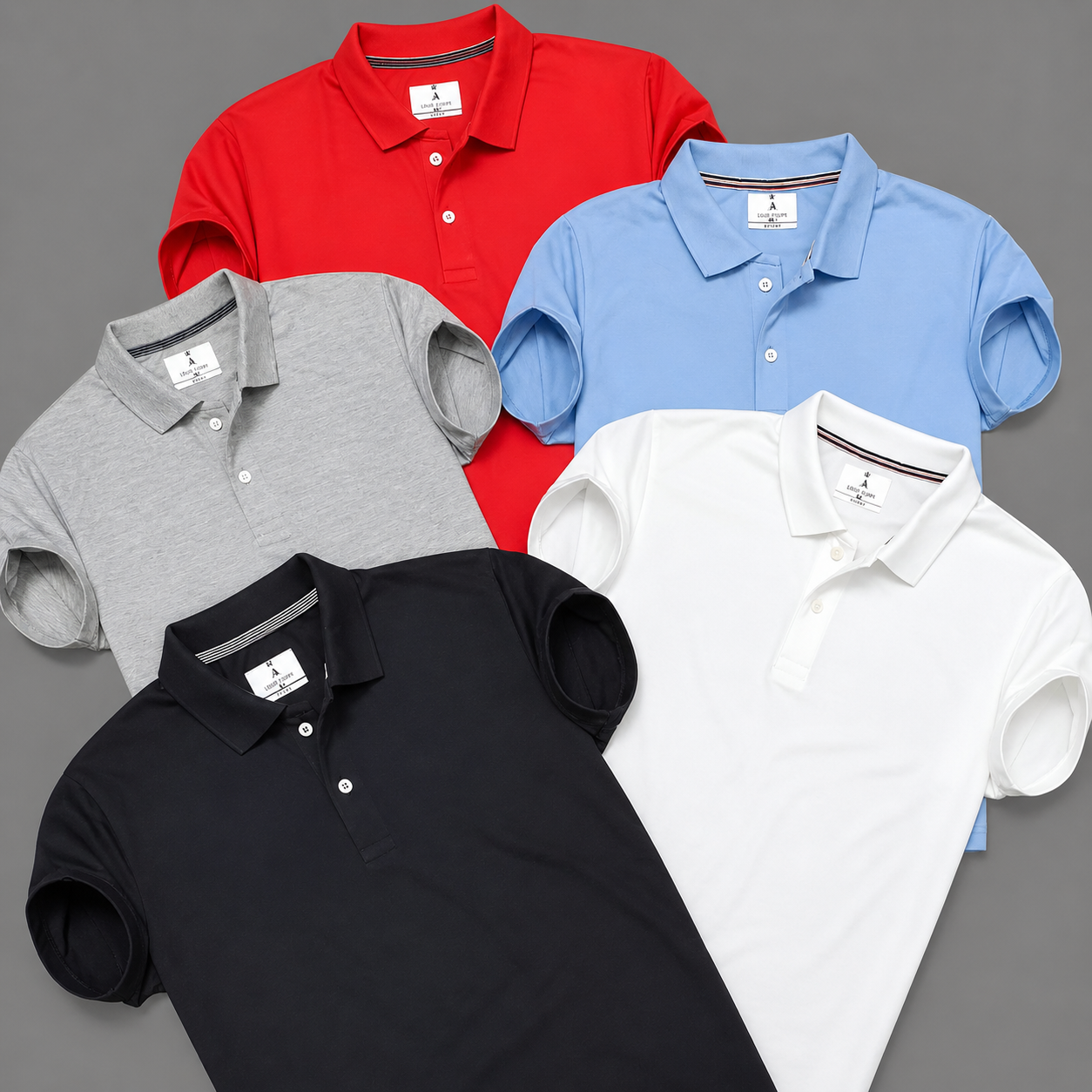 NEW Polo T-shirt Red Black White sky-blue Grey Pack Of 5