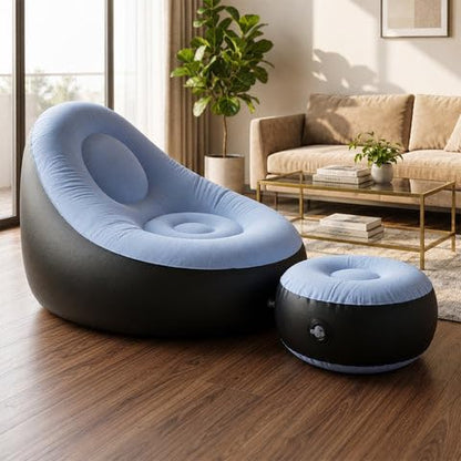 Inflatable Air Sofa Chair Set (1 Set 100x100x73 + 55x55x30 Cm)