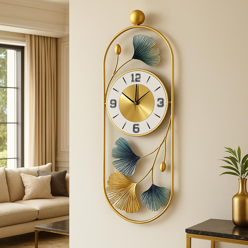 Vertical Ginkgo Wall Clock
