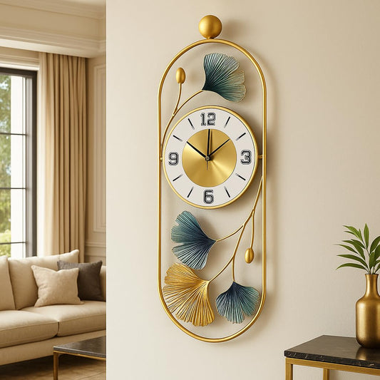 Vertical Ginkgo Wall Clock