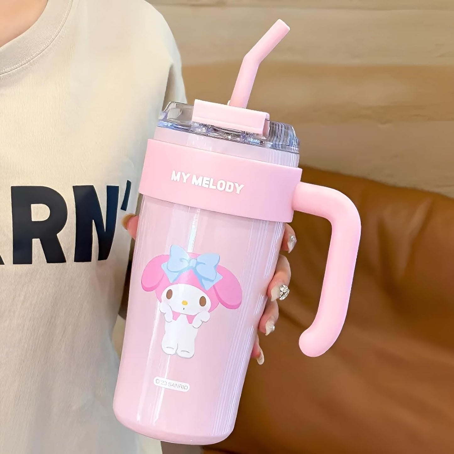 Home Insulated 860ml Tumbler with Handle and Straw