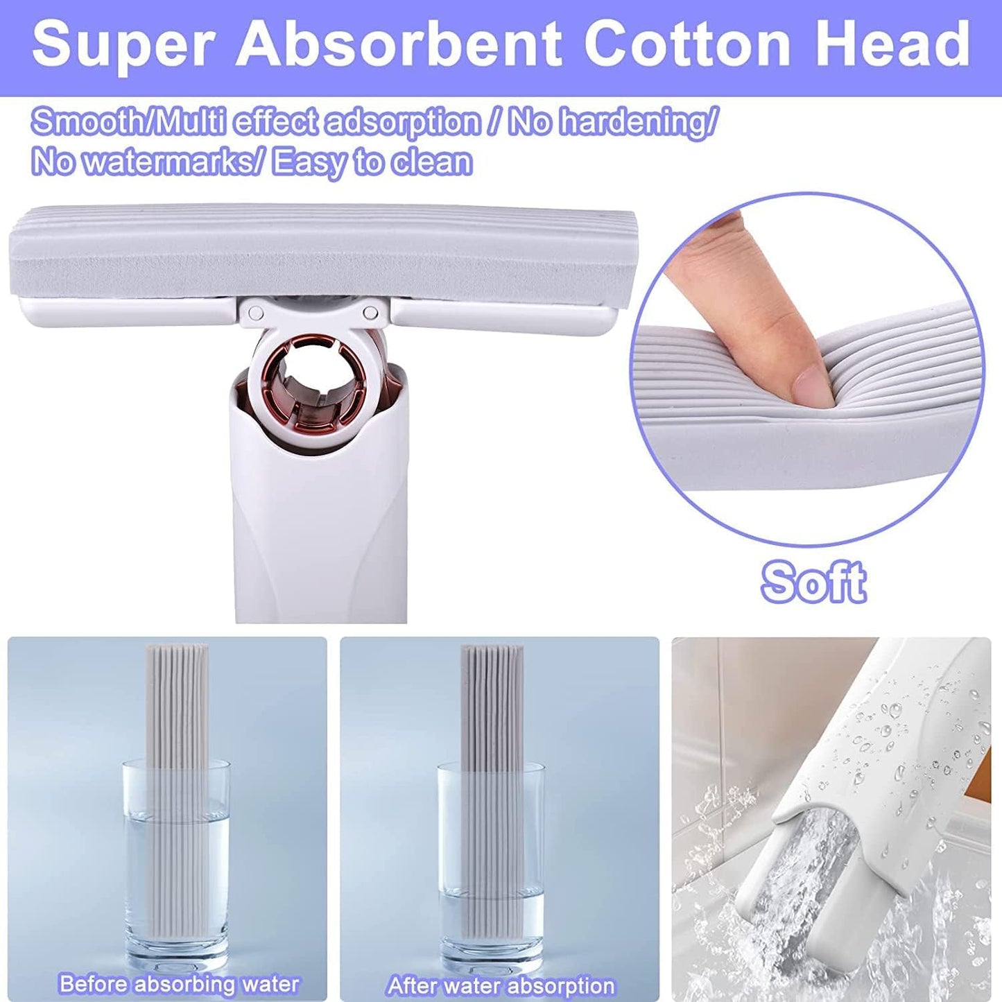 Clefairy Mini Cleaning Mop Portable Squeeze Mop Hand-Washable