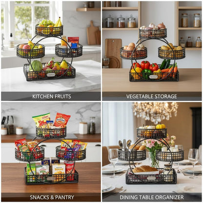 4 Tier Fruit & Vegetable Basket Stand for Kitchen Countertop