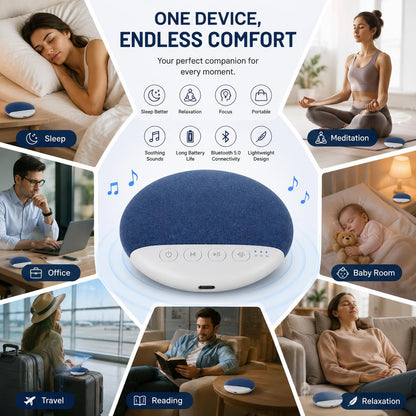 Bluetooth Pillow Speaker for Sleeping,Ultra-Thin Under Pillow Speaker with White,Pink Noise