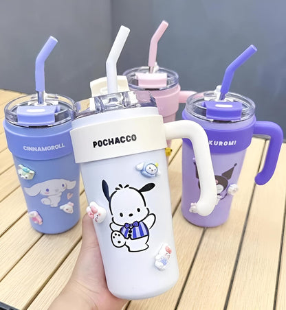 Home Insulated 860ml Tumbler with Handle and Straw