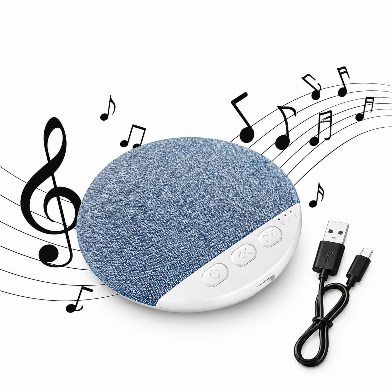 Bluetooth Pillow Speaker for Sleeping,Ultra-Thin Under Pillow Speaker with White,Pink Noise