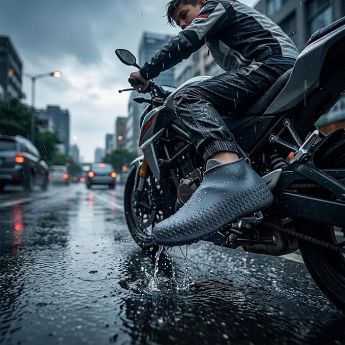 Small Silicone Shoe Covers Waterproof & Anti-Skid for Rain Bike Riding & Outdoor Use