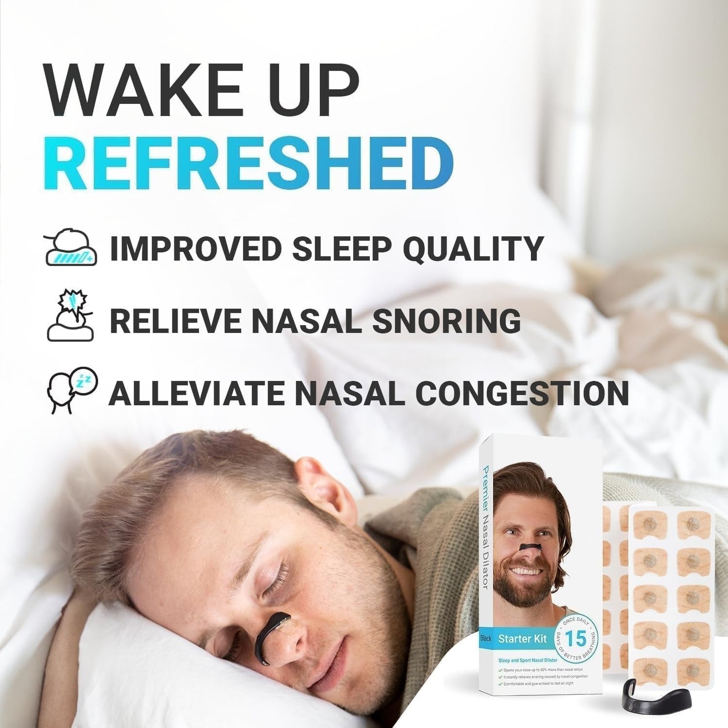 Magnetic Nose Strips for Breathing & Snoring Relief | Anti Snoring Nasal Dilator Clip for Better Sleep & Easy Breathing