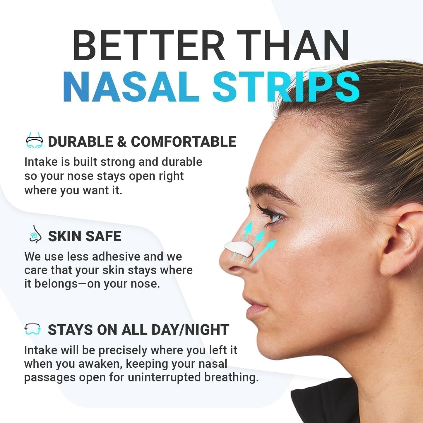 Magnetic Nose Strips for Breathing & Snoring Relief | Anti Snoring Nasal Dilator Clip for Better Sleep & Easy Breathing